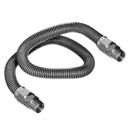 Flextron Gas Line Hose 5/8'' O.D. x 48'' Length with 3/4 in MIP Fittings, Stainless Steel Flexible Connector FTGC-SS12-48N